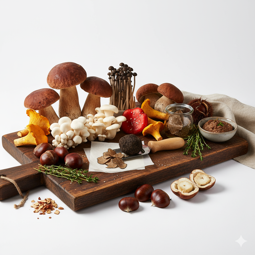 Setas-trufas-castañas